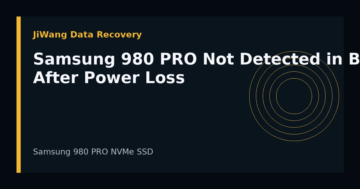 Samsung 980 PRO Not Detected in BIOS After Power Loss
