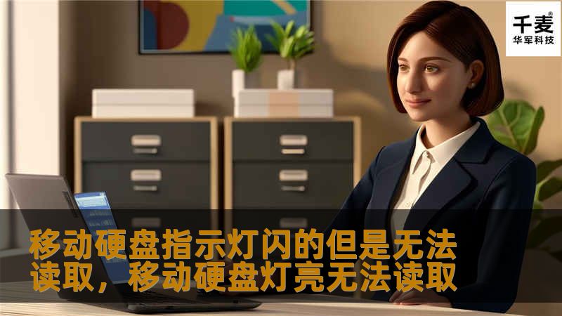 移动硬盘指示灯闪的但是无法读取，移动硬盘灯亮无法读取