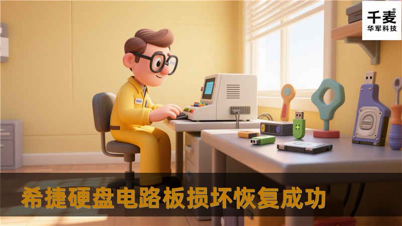 经工程师检测，为电路板损坏故障，首先对硬盘电路板损坏程度进行评估。电路板修复完成后，将硬盘接入检测设备，若设备加电后出现异响或设备无