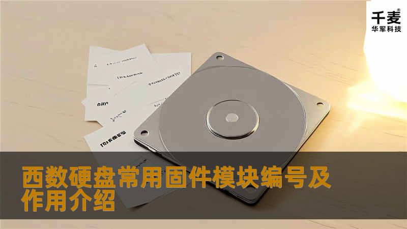 西数硬盘常用固件模块编号及作用介绍