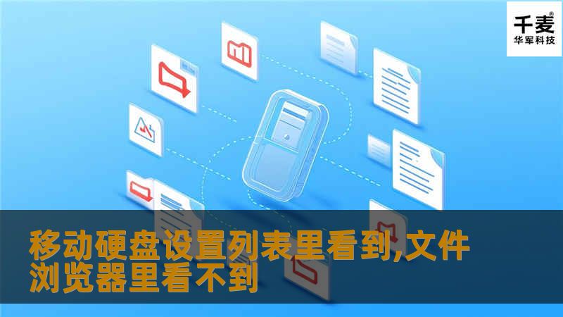 移动硬盘设置列表里看到,文件浏览器里看不到