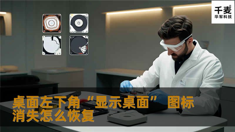 桌面左下角显示桌面 图标消失怎么恢复，有时候用起来很方便的快速启动栏的显示桌面图标就自己消失了，怎么恢复呢？ 在Windows操作系统中，任务栏(快速启动栏)中的 显示桌面 图标文