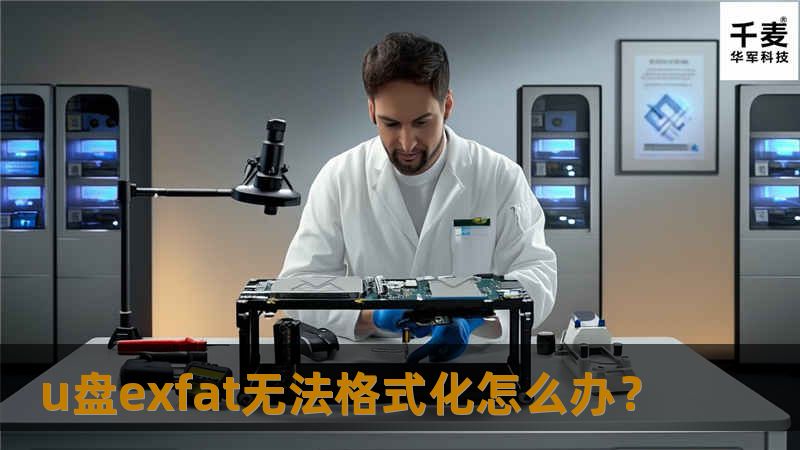  但在插上U盘进行格式化时发现在“文件系统”这一栏中却找不到NTFS的格式，只有FAT32和exFAT，那么可以选择exFAT这一项进行格式化。