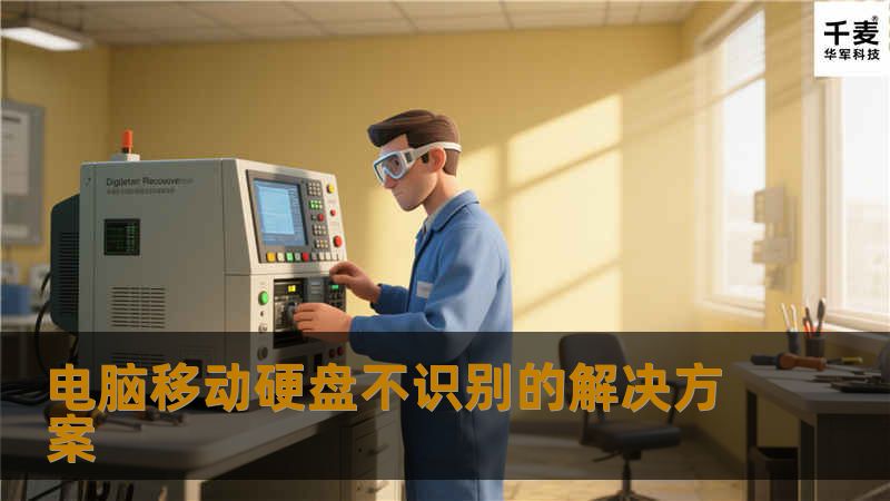 电脑移动硬盘不识别的解决方案                电脑移动硬盘不识别的解决方案在日常生活中，移动硬盘作为一种常用的存储设备，给我们的数据管理带来了极大的便利。很多用户在使用过程中可能会遇到“电脑移动硬盘不识别”的问题，这不仅影响了数据的访问，也可能导致重要文件的丢失。究竟如何解决这一问题呢？本文将为您提供详尽的操作方法和真实案例分析，助您快速找回数据。故障或主题说明当您的电脑突然不识别移