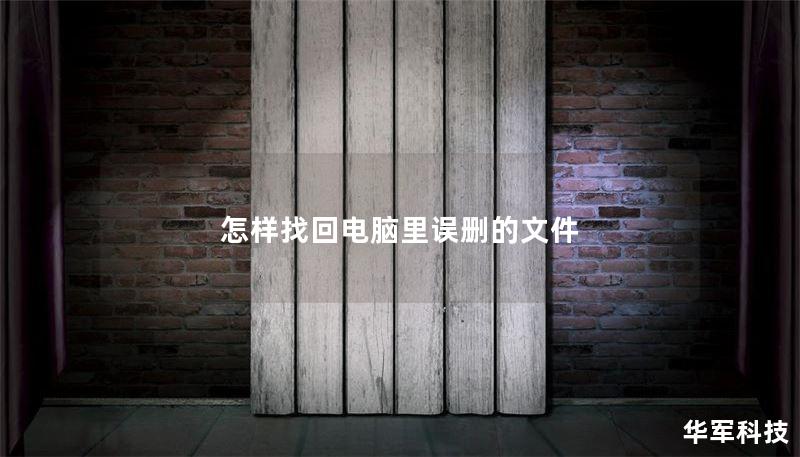 怎样找回电脑里误删的文件