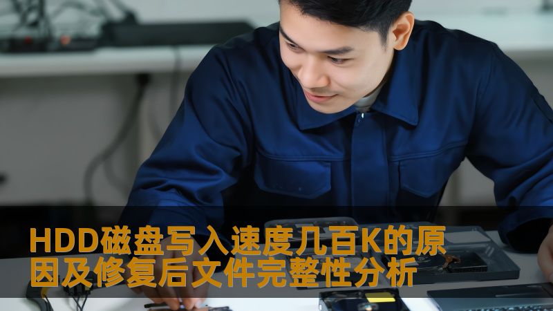 探讨HDD磁盘写入速度几百K的原因及修复后文件完整性分析，提供实用的故障分析与解决方案。