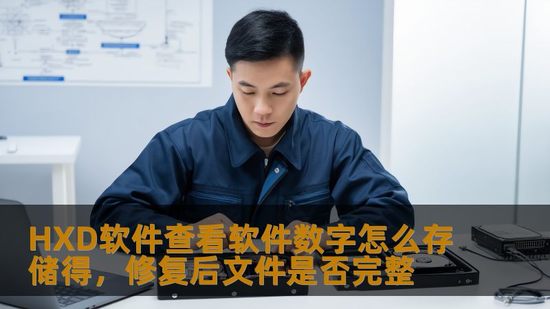 HXD软件查看软件数字怎么存储得，修复后文件是否完整