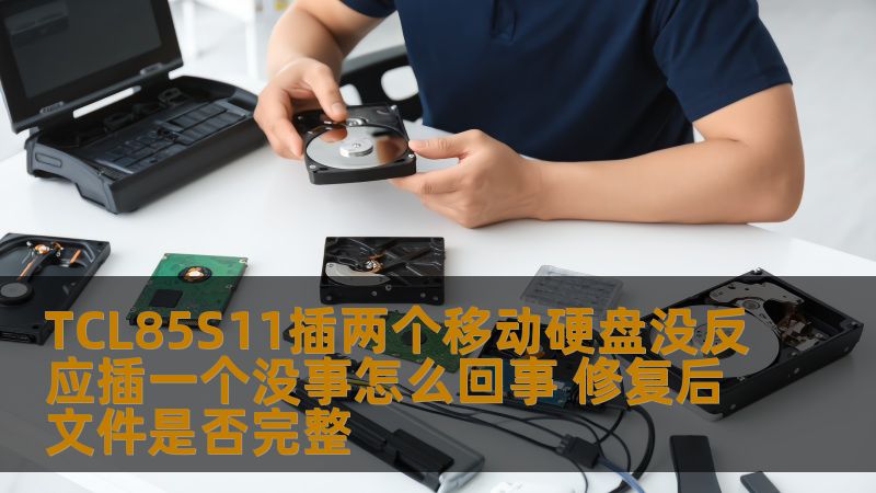 TCL85S11插两个移动硬盘没反应插一个没事怎么回事 修复后文件是否完整