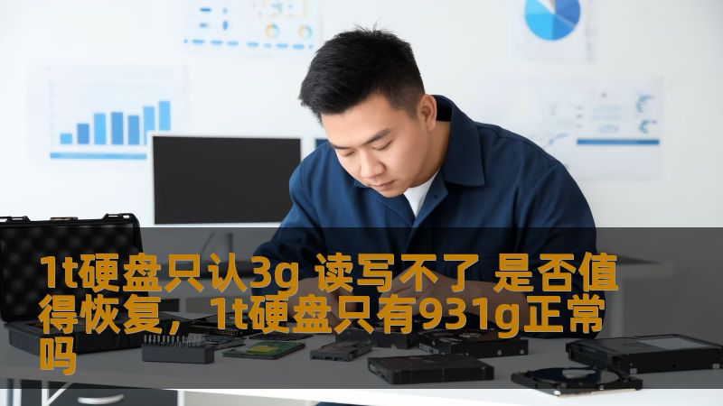 1t硬盘只认3g 读写不了 是否值得恢复，1t硬盘只有931g正常吗