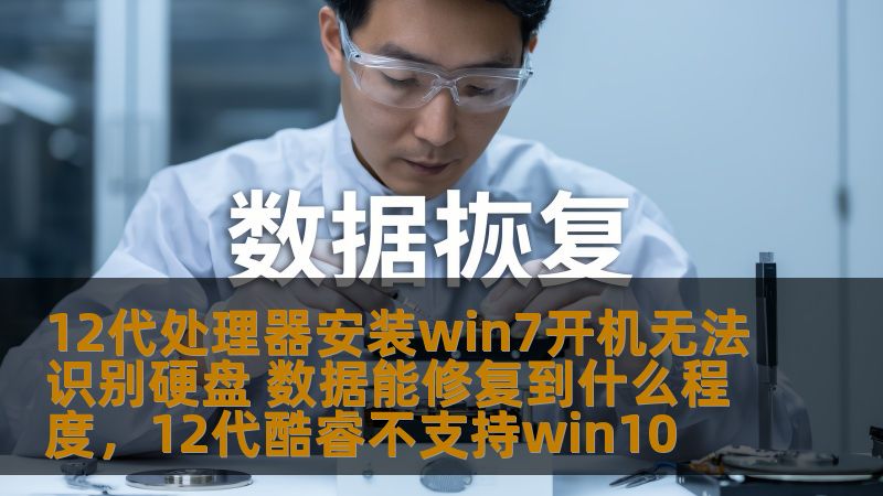 12代处理器安装win7开机无法识别硬盘 数据能修复到什么程度，12代酷睿不支持win10