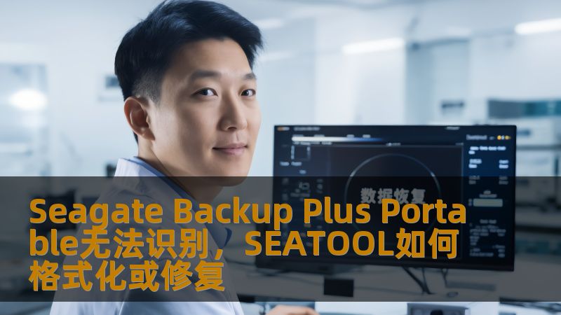 解决Seagate Backup Plus Portable无法识别的问题，使用SEATOOL进行格式化或修复，确保数据恢复过程安全。