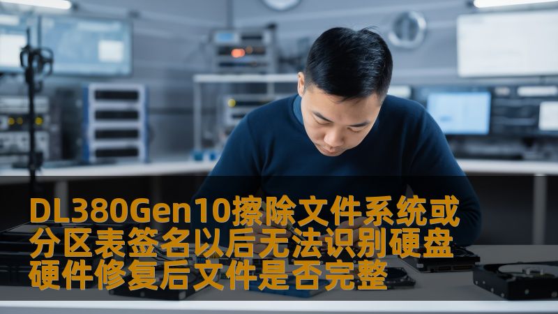 DL380Gen10擦除文件系统或分区表签名以后无法识别硬盘硬件修复后文件是否完整 DL380Gen10擦除文件系统或分区表签名以后无法识别硬盘硬件修复后文件是否完整