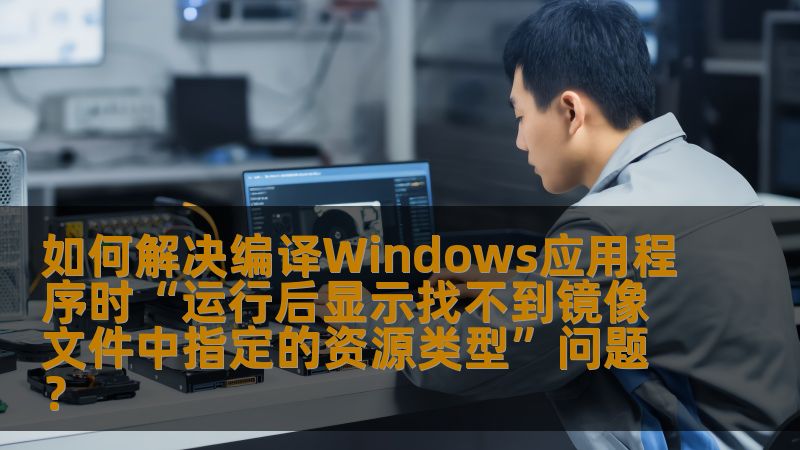 如何解决编译Windows应用程序时“运行后显示找不到镜像文件中指定的资源类型”问题？