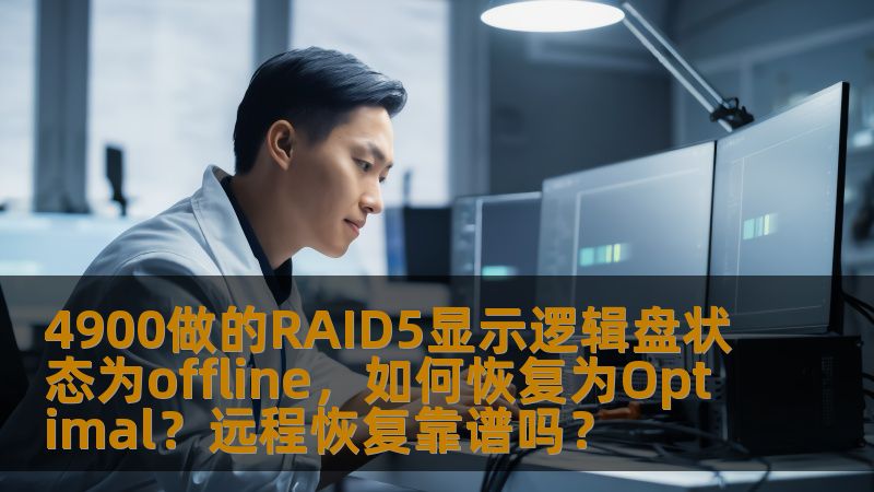 4900做的RAID5显示逻辑盘状态为offline，如何恢复为Optimal？远程恢复靠谱吗？