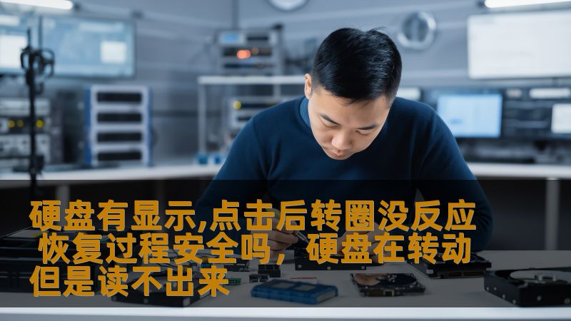 硬盘有显示,点击后转圈没反应 恢复过程安全吗，硬盘在转动但是读不出来