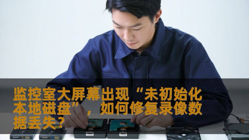 监控室大屏幕出现“未初始化本地磁盘”，如何修复录像数据丢失？