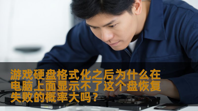 游戏硬盘格式化之后为什么在电脑上面显示不了这个盘恢复失败的概率大吗？