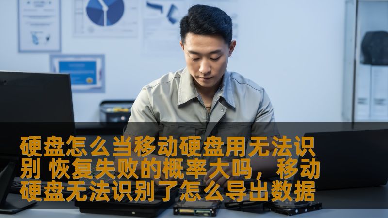 硬盘怎么当移动硬盘用无法识别 恢复失败的概率大吗，移动硬盘无法识别了怎么导出数据