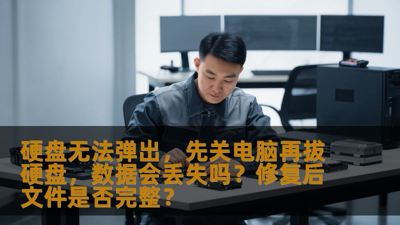 硬盘无法弹出，先关电脑再拔硬盘，数据会丢失吗？修复后文件是否完整？