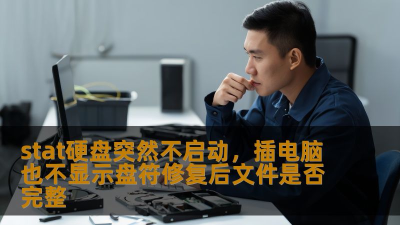 stat硬盘突然不启动，插电脑也不显示盘符修复后文件是否完整