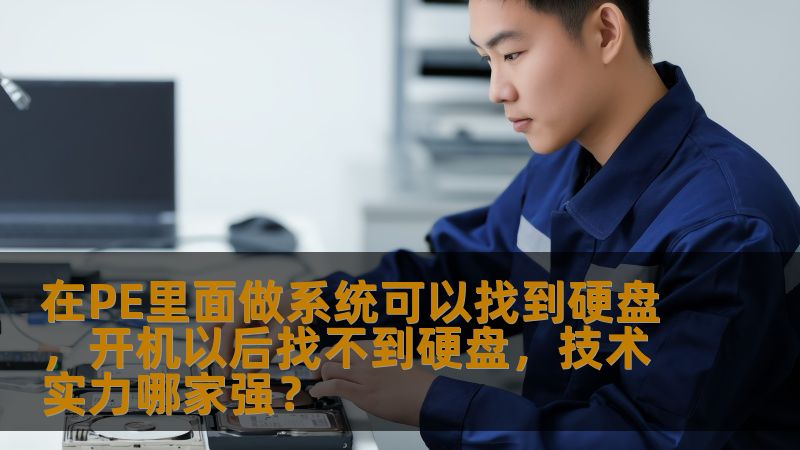 在PE里面做系统可以找到硬盘,开机以后找不到硬盘,技术实力哪家强? 在PE里面做系统可以找到硬盘,开机以后找不到硬盘,技术实力哪家强?