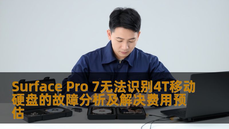 Surface Pro 7无法识别4T移动硬盘的故障分析及解决费用预估