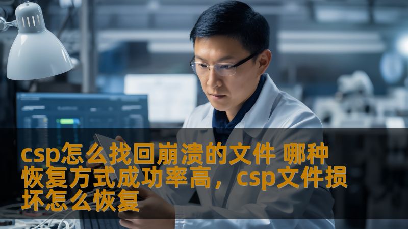 csp怎么找回崩溃的文件 哪种恢复方式成功率高，csp文件损坏怎么恢复                    如果你在使用CSP（CreativeSoftwarePlatform）过程中遇到文件崩溃，丢失了重要数据，别急！本文将为你介绍几种找回CSP崩溃文件的恢复方法，并分析哪种恢复方式的成功率更高，帮助你最大程度地挽回丢失的数据。    CSP崩溃文件恢复,CSP数据丢失,文件恢复方法,CSP恢