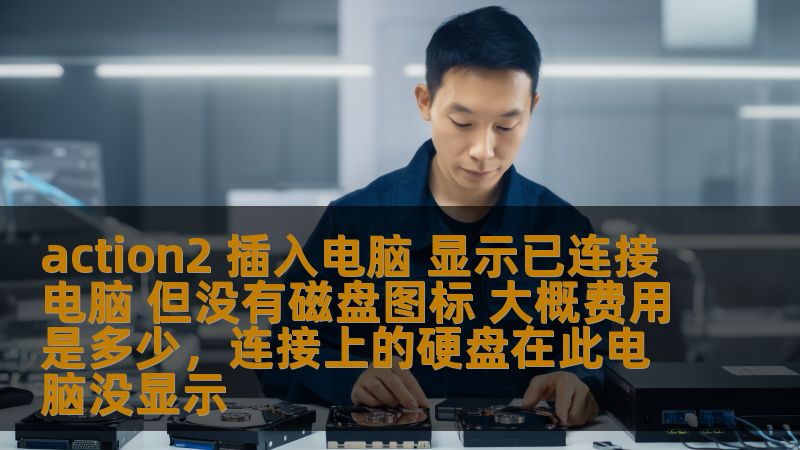 action2 插入电脑 显示已连接电脑 但没有磁盘图标 大概费用是多少，连接上的硬盘在此电脑没显示