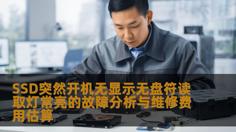 SSD突然开机无显示无盘符读取灯常亮的故障分析与维修费用估算