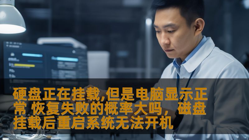硬盘正在挂载,但是电脑显示正常 恢复失败的概率大吗，磁盘挂载后重启系统无法开机