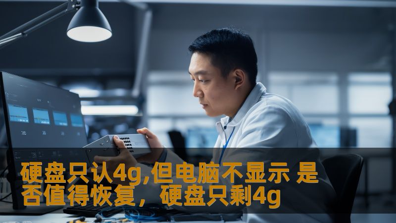 硬盘只认4g,但电脑不显示 是否值得恢复，硬盘只剩4g