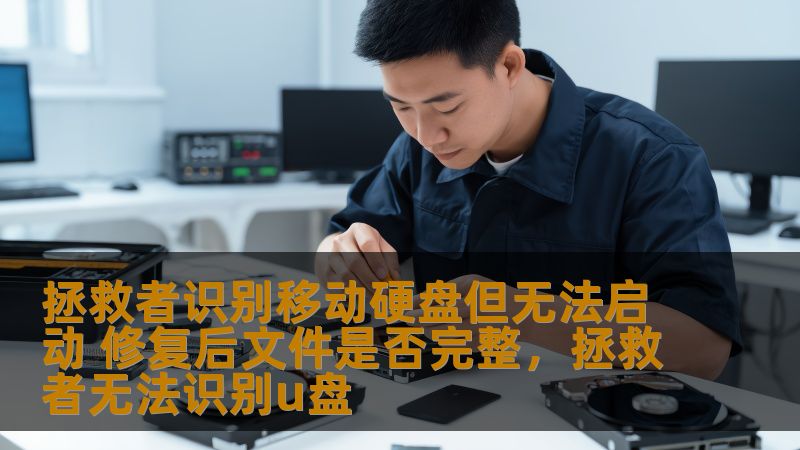 拯救者识别移动硬盘但无法启动 修复后文件是否完整，拯救者无法识别u盘