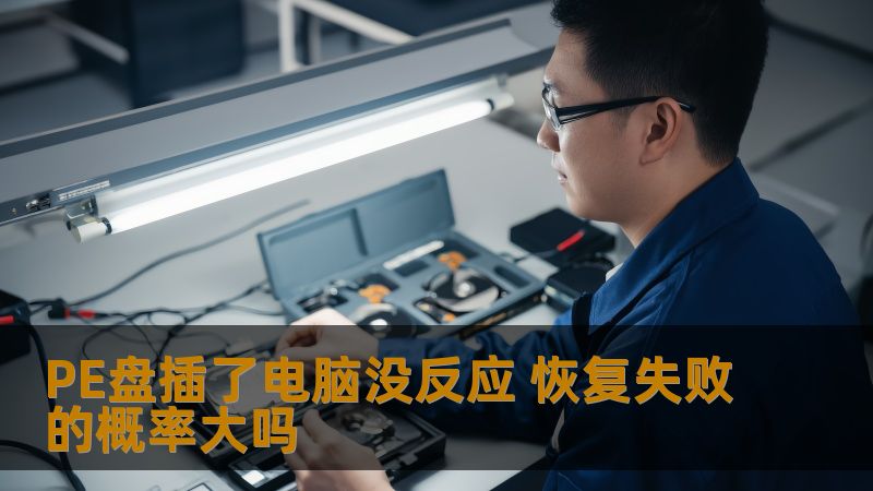 PE盘插了电脑没反应 恢复失败的概率大吗