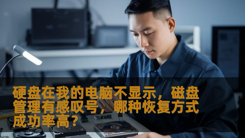 硬盘在我的电脑不显示，磁盘管理有感叹号，哪种恢复方式成功率高？