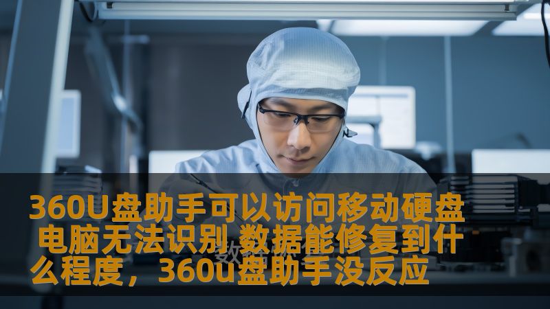 360U盘助手可以访问移动硬盘 电脑无法识别 数据能修复到什么程度，360u盘助手没反应