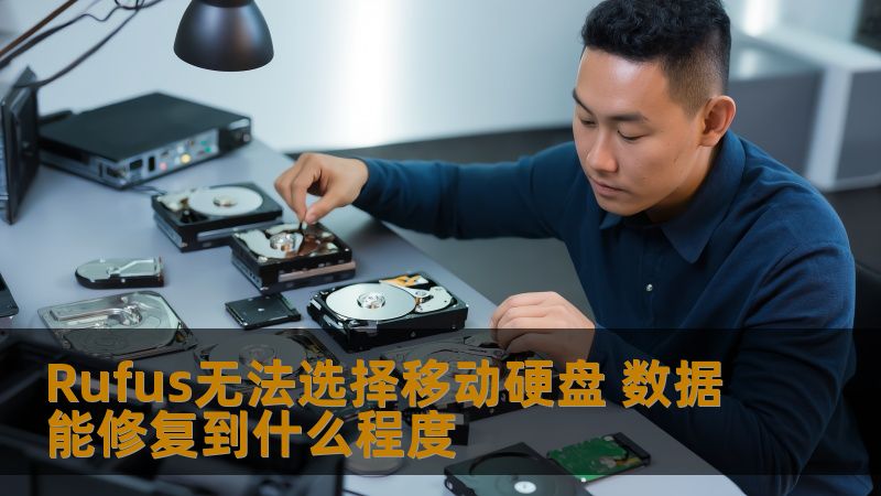 Rufus无法选择移动硬盘 数据能修复到什么程度