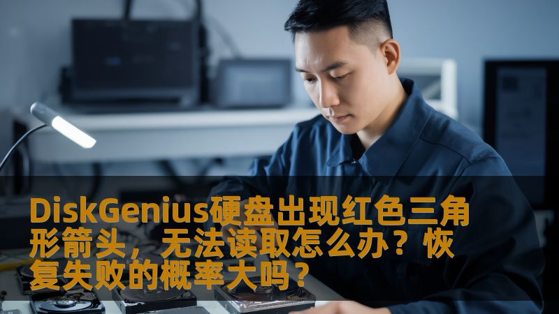 DiskGenius硬盘出现红色三角形箭头，无法读取怎么办？恢复失败的概率大吗？
