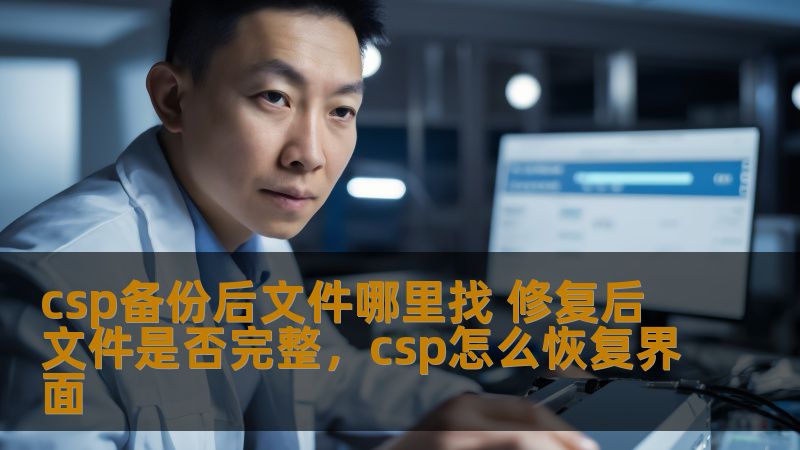 csp备份后文件哪里找 修复后文件是否完整，csp怎么恢复界面