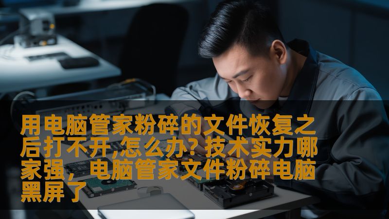 用电脑管家粉碎的文件恢复之后打不开,怎么办? 技术实力哪家强，电脑管家文件粉碎电脑黑屏了