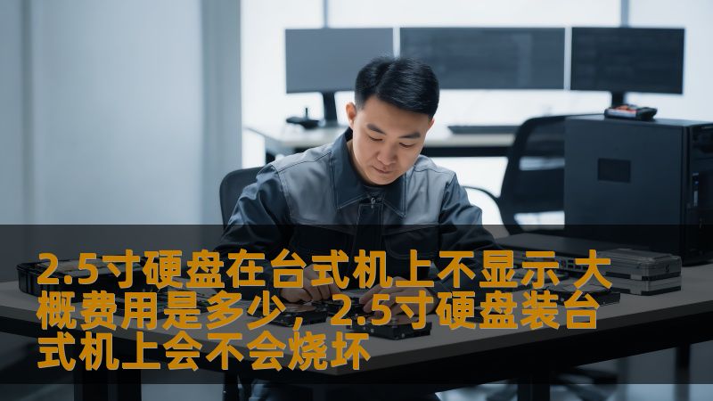 2.5寸硬盘在台式机上不显示 大概费用是多少，2.5寸硬盘装台式机上会不会烧坏