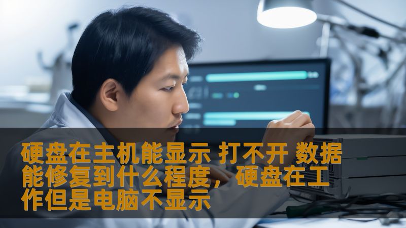 硬盘在主机能显示 打不开 数据能修复到什么程度,硬盘在工作但是电脑不显示 硬盘在主机能显示 打不开 数据能修复到什么程度,硬盘在工作但是电脑不显示