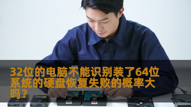32位的电脑不能识别装了64位系统的硬盘恢复失败的概率大吗？