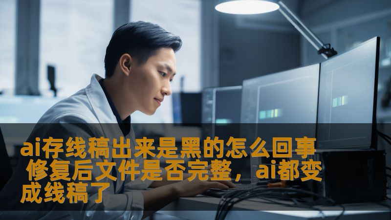 ai存线稿出来是黑的怎么回事 修复后文件是否完整，ai都变成线稿了                    在使用AI生成线稿时，许多人会遇到一个问题：生成的线稿是黑色的，无法正常显示或者修改。到底是什么原因导致了这个问题？我们又该如何修复线稿，保证文件的完整性和可用性呢？本文将详细为大家解答这些疑惑。    AI,线稿,黑色线稿,修复,文件完整性,线稿问题,AI修复技巧,数字艺术    随着人工智