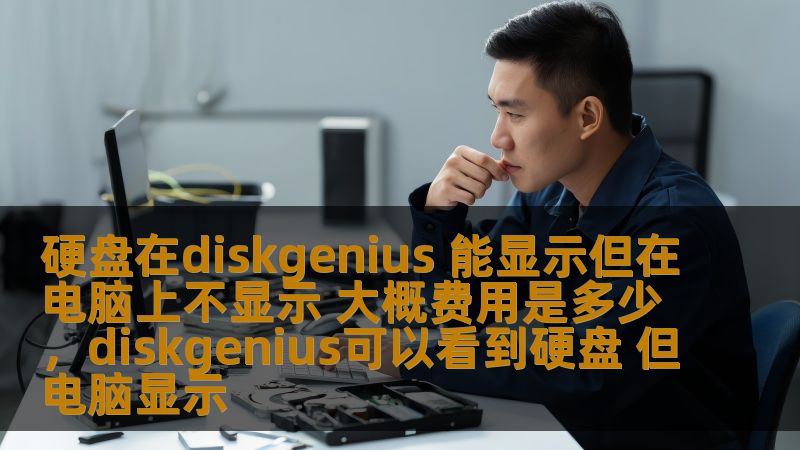 硬盘在diskgenius 能显示但在电脑上不显示 大概费用是多少，diskgenius可以看到硬盘 但电脑显示