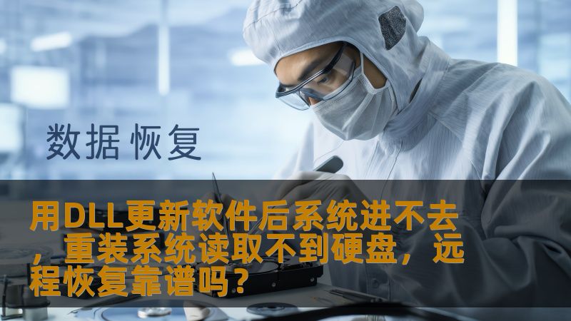 用DLL更新软件后系统进不去，重装系统读取不到硬盘，远程恢复靠谱吗？
