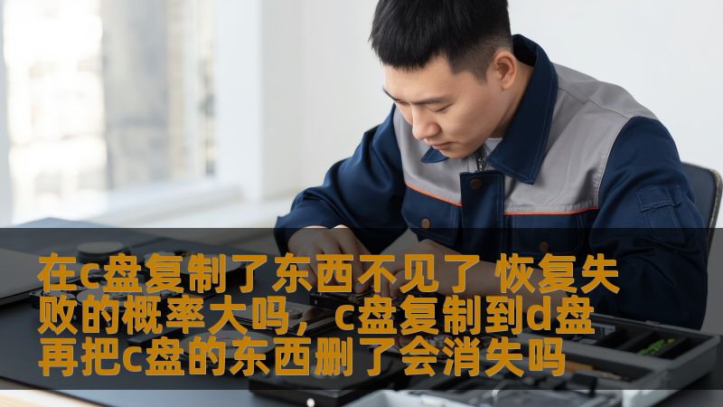 在c盘复制了东西不见了 恢复失败的概率大吗，c盘复制到d盘再把c盘的东西删了会消失吗