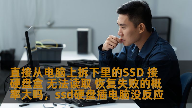 直接从电脑上拆下里的SSD 接硬盘盒 无法读取 恢复失败的概率大吗，ssd硬盘插电脑没反应