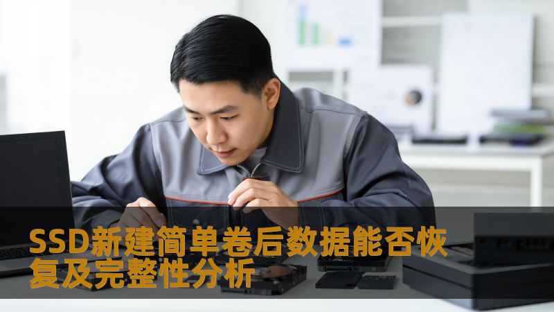 探讨SSD新建简单卷后数据能否恢复及完整性分析，帮助用户了解数据恢复的可能性和完整性。