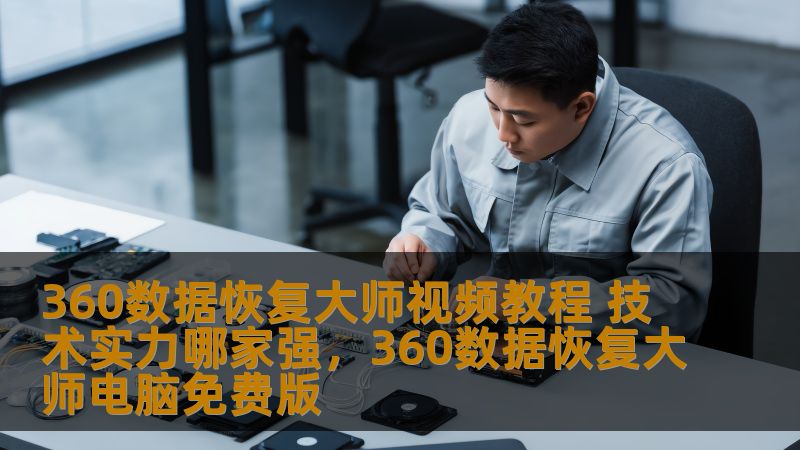 360数据恢复大师作为市场上领先的数据恢复工具之一，通过其强大的技术实力和操作简单的视频教程，帮助用户轻松恢复丢失的数据，赢得了广泛的用户信任。本文将从技术优势、实用性和用户体验等多个角度，详细探讨360数据恢复大师的独特之处。
