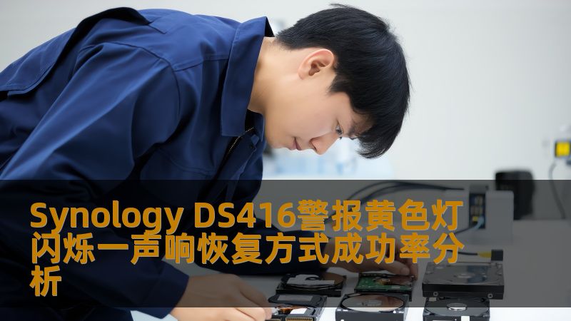 分析Synology DS416警报黄色灯闪烁一声响的原因及恢复方式，探讨哪种恢复方法成功率更高。